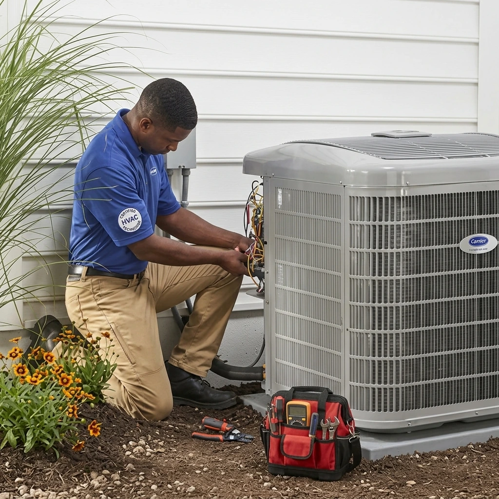 Wall mounted split AC unit diagnostic inspection