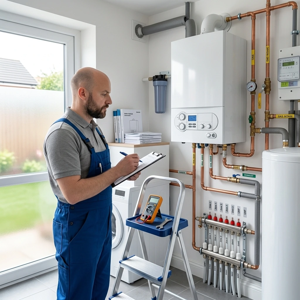 Modern heating installation in home